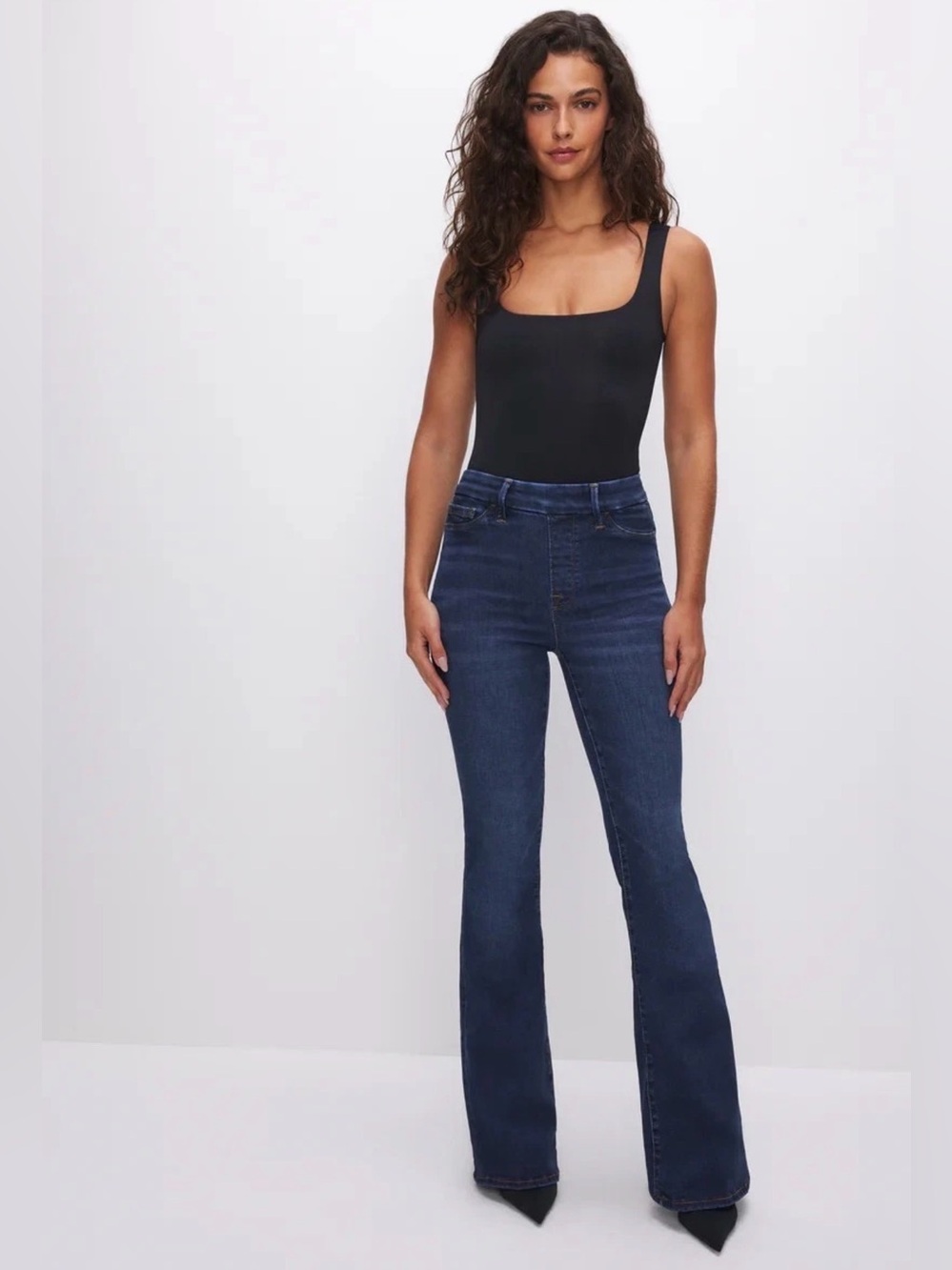 NEW without tags Good American Power Stretch Pull-On Flare Jeans
